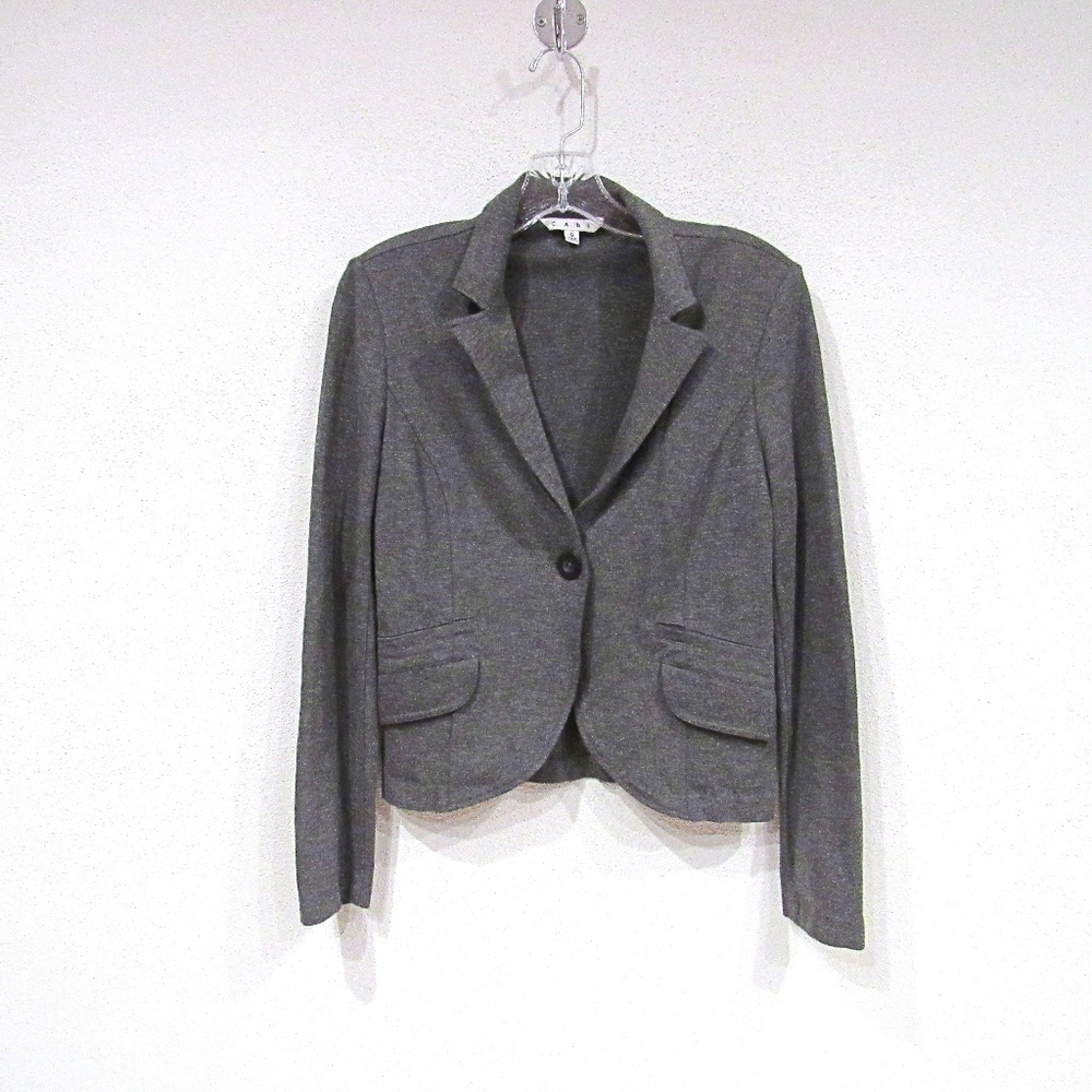 CAbi Faux Leather Collar Blazer Size 6 EUC